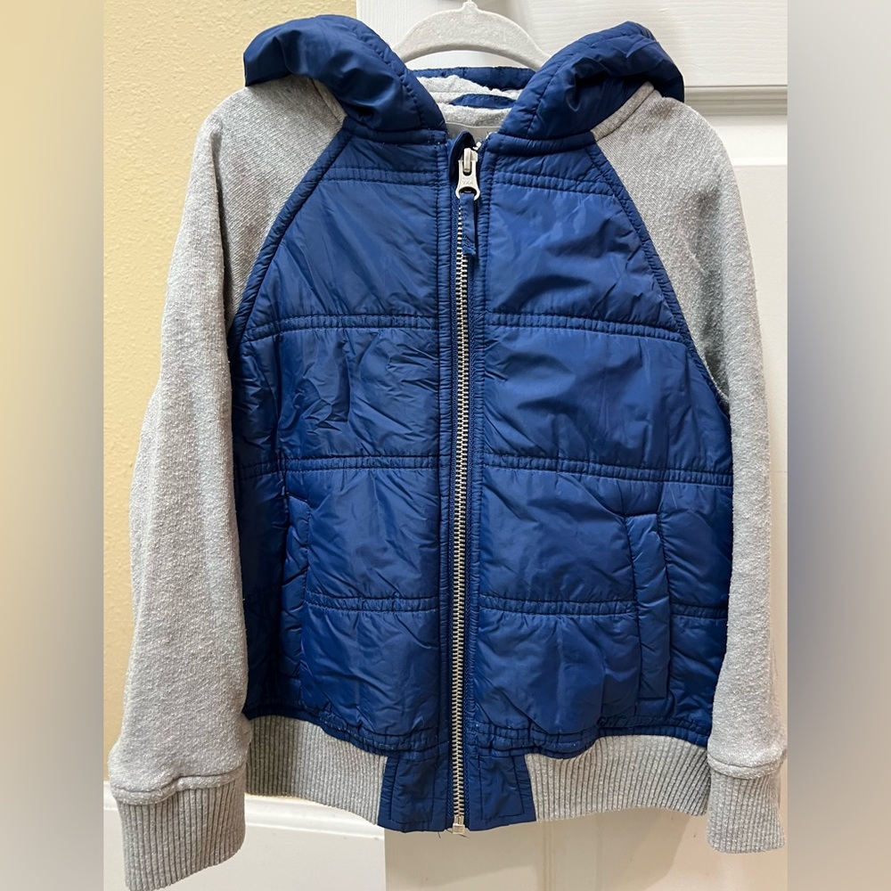 Nordstrom Kids' Colorblock Hooded Jacket Toddler/Little Boy 3T Navy Denim-Grey